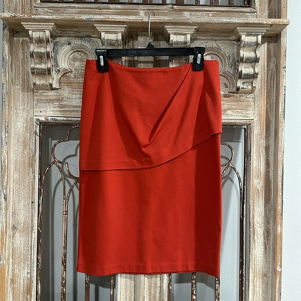 CAbi Overlay Pencil Skirt Orange